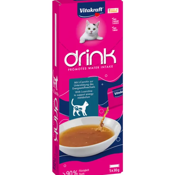 VITAKRAFT CAT DRINK SALMONE + CARNITINA 5 x 30 grammi