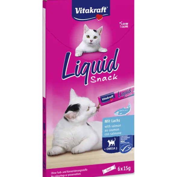 VITAKRAFT CAT LIQUID SNACK CON SALMONE E OMEGA36 LIQUID SNACK DA 15 grammi