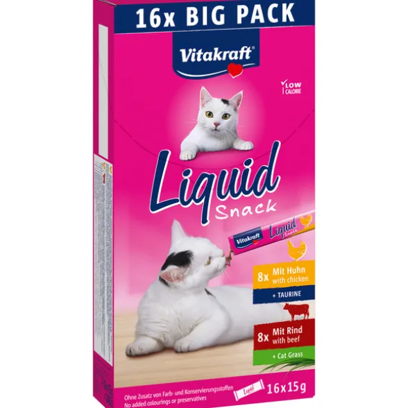VITAKRAFT CAT LIQUID SNACK MULTIPACK 3 POLLO - 3 MANZO 16 SNACK DA 15 grammi