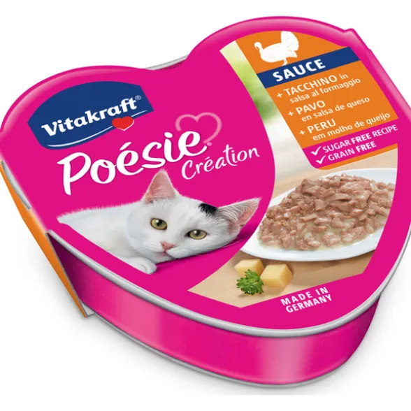 VITAKRAFT CAT POESIE CREATION VASCHETTA CON TACCHINO IN SALSA DI FORMAGGIO 85 GRAMMI