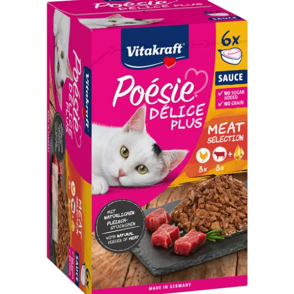 VITAKRAFT CAT POESIE DELICE PLUS 3 POLLO - 3 MANZO 6 VASCHETTE DA 85 grammi