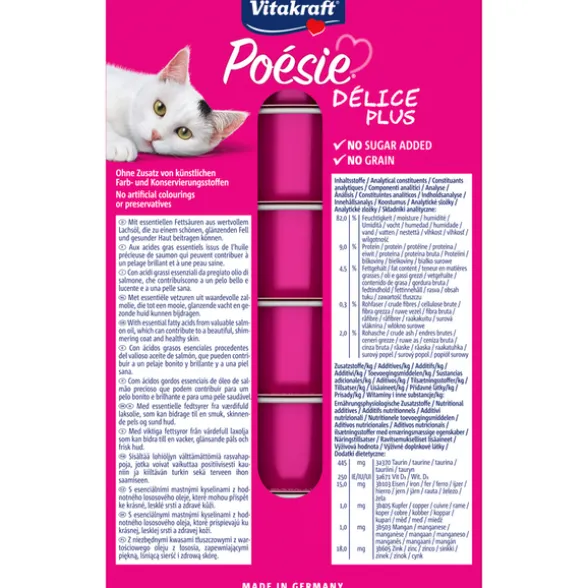 VITAKRAFT CAT POESIE DELICE PLUS 3 POLLO - 3 SALMONE 6 VASCHETTE DA 85 grammi