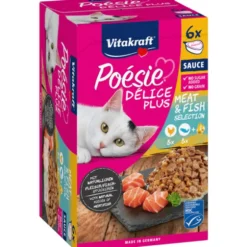 VITAKRAFT CAT POESIE DELICE PLUS 3 POLLO - 3 SALMONE 6 VASCHETTE DA 85 grammi