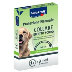 VITAKRAFT COLLARE EFFETTO SCUDO 65 CM REGOLABILE PER CANI TAGLIA GRANDE 3 MESI DI PROTEZIONE