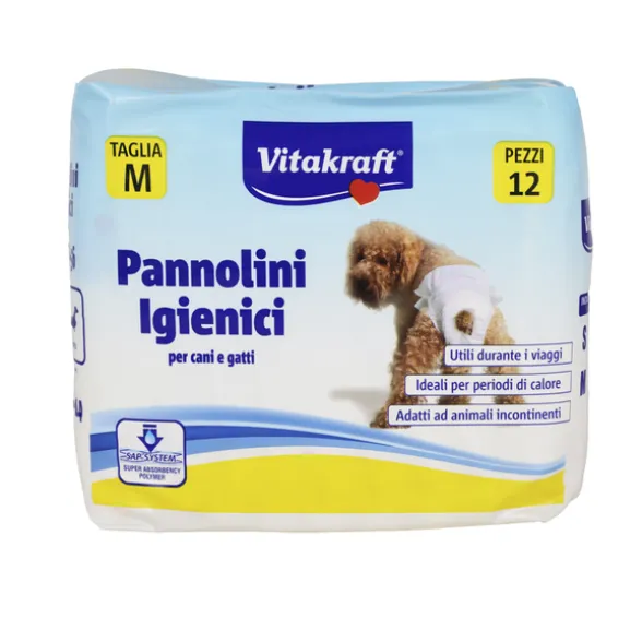 VITAKRAFT 12 PANNOLINI IGIENIZZANTI TAGLIA M PER CANI e GATTI
