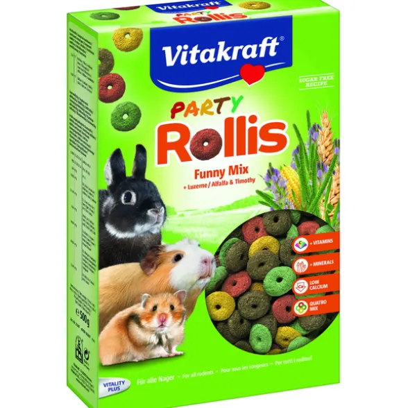 VITAKRAFT PARTY ROLLIS MIX CROCCANTINI PER RODITORI SCATOLA 500 grammi