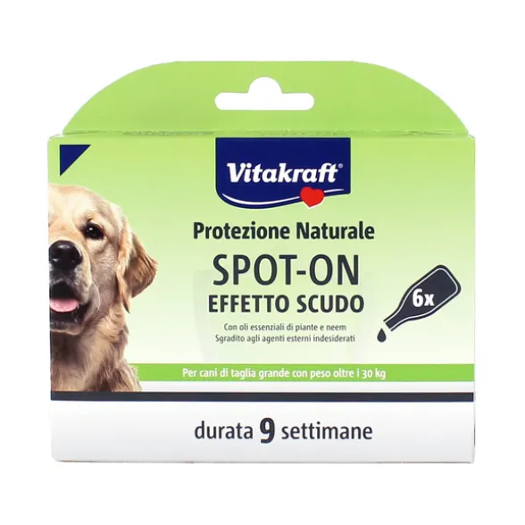 VITAKRAFT SPOT-ON NATURALE ANTIPARASSITARIO PER CANI TAGLIA GRANDE PESO OLTRE 30 KG 6 FIALE DURATA 9 SETTIMANE