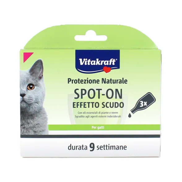 VITAKRAFT SPOT-ON NATURALE ANTIPARASSITARIO PER GATTI 3 FIALE DURATA 9 SETTIMANE
