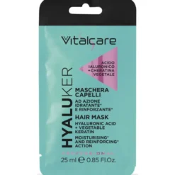 VITALCARE HYALUKER MASCHERA CAPELLI IDRATANTE e RINFORZANTE ACIDO IALURONICO + CHERATINA VEGETALE PROFESSIONAL BUSTINA 25 ML