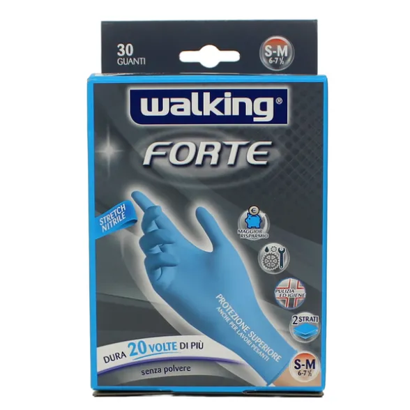 WALKING GUANTO FORTE NITRILE 30 PEZZI MISURA M 6-7 1/2 - DISP MED CL 1