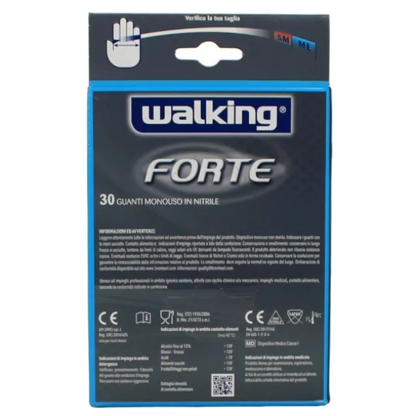 WALKING GUANTO FORTE NITRILE 30 PEZZI MISURA M 6-7 1/2 - DISP MED CL 1