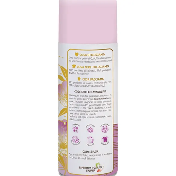 WEXOR COSMETICI di LAVANDERIA DEO PARFUM TESSUTI e AMBIENTI MANGIAODORI ROSE COTTON SPRAY 400 ML