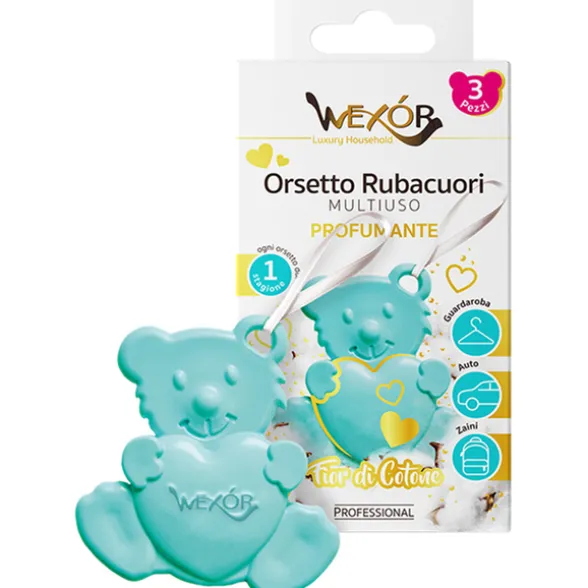 WEXOR PROFUMATORE MULTIUSO PROFUMANTE ARMADI, AUTO, ZAINI FORMA DI ORSETTO 3 PEZZI