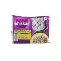 WHISKAS CORE 1+ SELEZIONE DELICATA BUSTA 4x85gr POLLO, TACCHINO IN SALSA