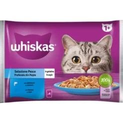 WHISKAS CORE 1+ SELEZIONE PESCE BUSTA 4x85gr SALMONE, TONNO IN GELATINA