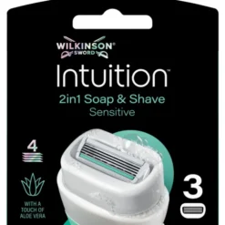 WILKINSON INTUITION SENSITIVE 2in1 SOAP & SHAVE 3 RICAMBI 4 LAME