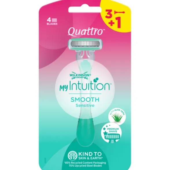 WILKINSON QUATTRO MY INTUITION 3 RASOI+ 1 USA&GETTA SMOOTH SENSITIVE DONNA