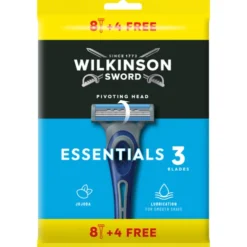 WILKINSON RASOIO EXTRA 3 ESSENTIALS 3 LAME 8 PEZZI + 4 GRATIS