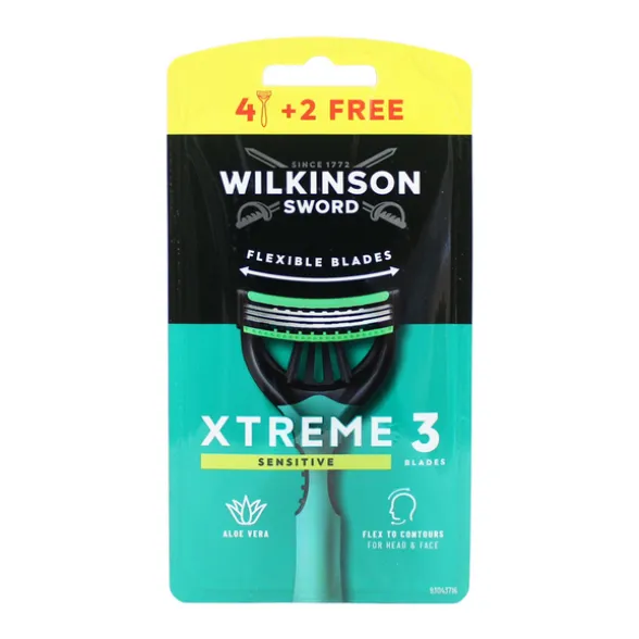 WILKINSON RASOIO XTREME 3 FLEXIBLE SENSITIVE COMFORT 4+2 PEZZI