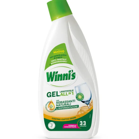 WINNI'S GEL LAVASTOVIGLIE ALL IN 1 ALL'ACETO CONTRO I CATTIVI ODORI 33 LAVAGGI 561 ML