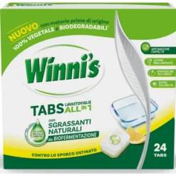 WINNI'S TABS LAVASTOVIGLIE ALL IN 1 AL LIMONE CON SGRASSANTI NATURALI CONTRO LO SPORCO OSTINATO 22 TABS