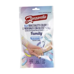 ZANZARELLA 25 BRACCIALETTI COLORATI FAMILY PURO SILICONE SENZA INSETTICIDA ATTIVO PER 12 ORE