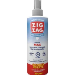 ZIG ZAG INSETTI VIA ANTIPUNTURA LOZIONE ZANZARE COMUNI, TIGRE e ZECCHE 200 ML