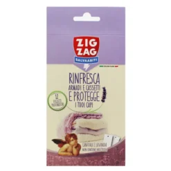 ZIG ZAG SALVA ABITI 12 FOGLIETTI CARTONCINO SPESSO CANFORA e LAVANDA x CASSETTI E ARMADI PROTEGGE RINFRESCA E PROFUMA